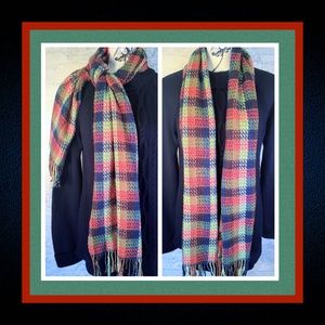 🧣D & Y Plaid Fringe Scarf